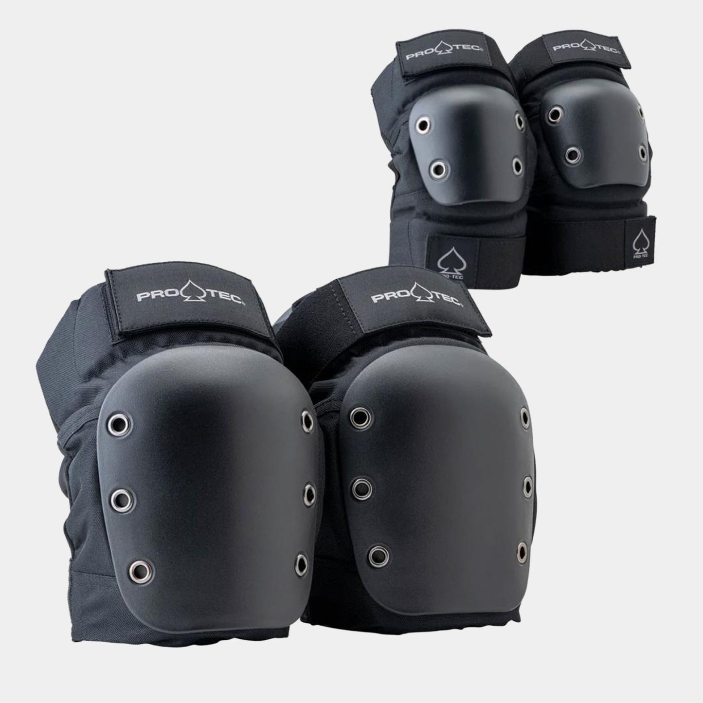 Street Open Back Knee/Elbow Pad Set - Black
